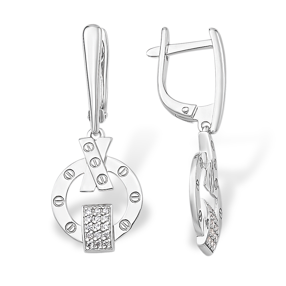 Серьги из серебра 925 с фианитами (112100000449)